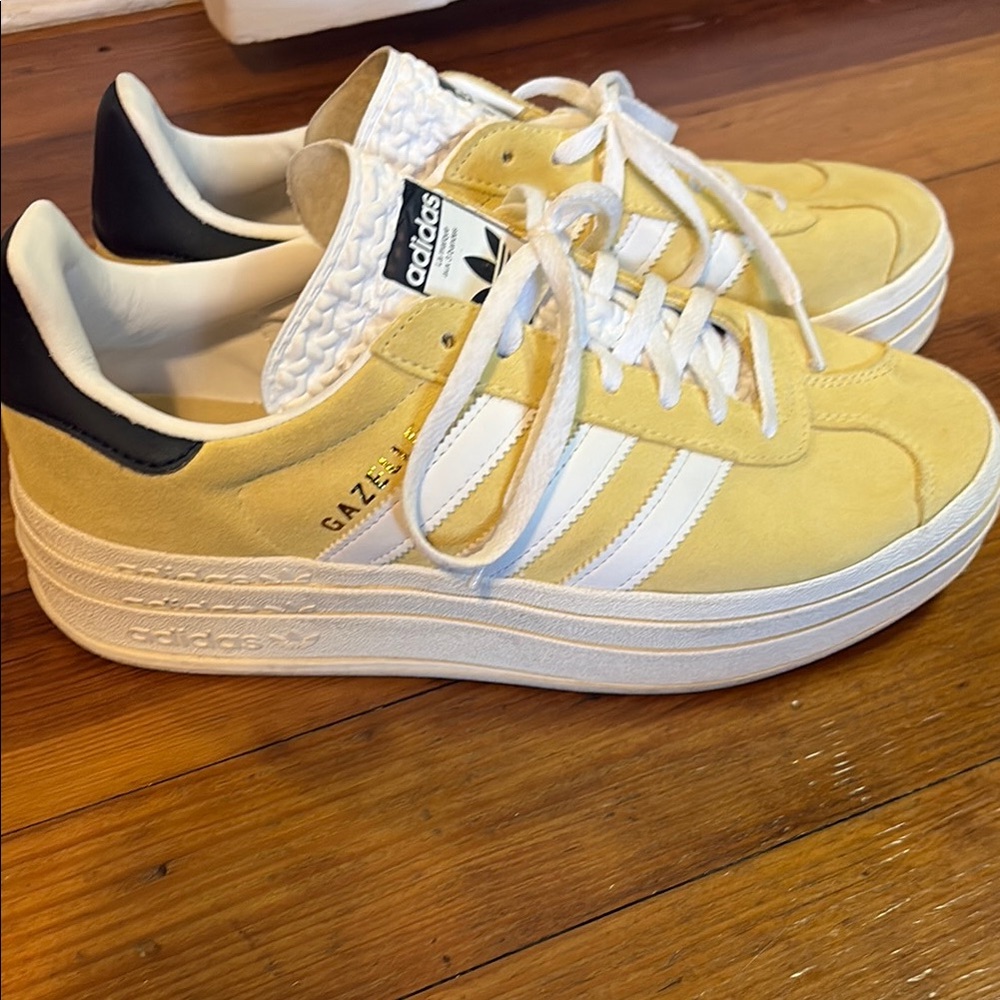 Adidas Platform Gazelle Yellow and White Sneakers